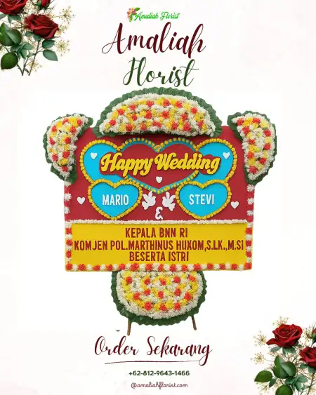 Papan Bunga Pernikahan Cariu